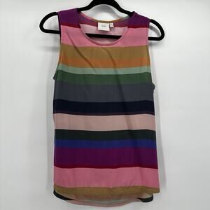 Elk The Label Tank Womens 4 Striped Shell Career Office Woven
